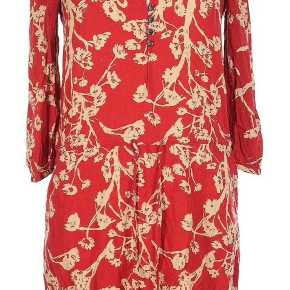 Mango Red and Cream Floral Dress